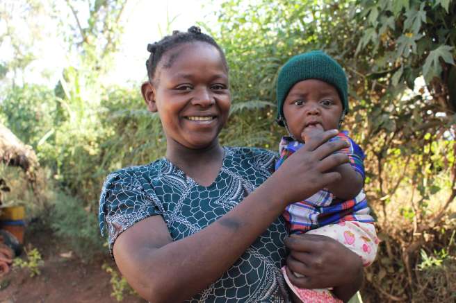 Amarech with her eight-month-old daughter Mekdes