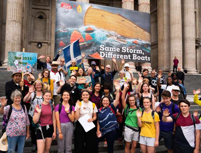 A group of YCCN relay walkers outside St Paul's