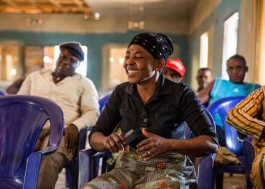 Theresa Nnatoanya sat amongst a group of other protesters